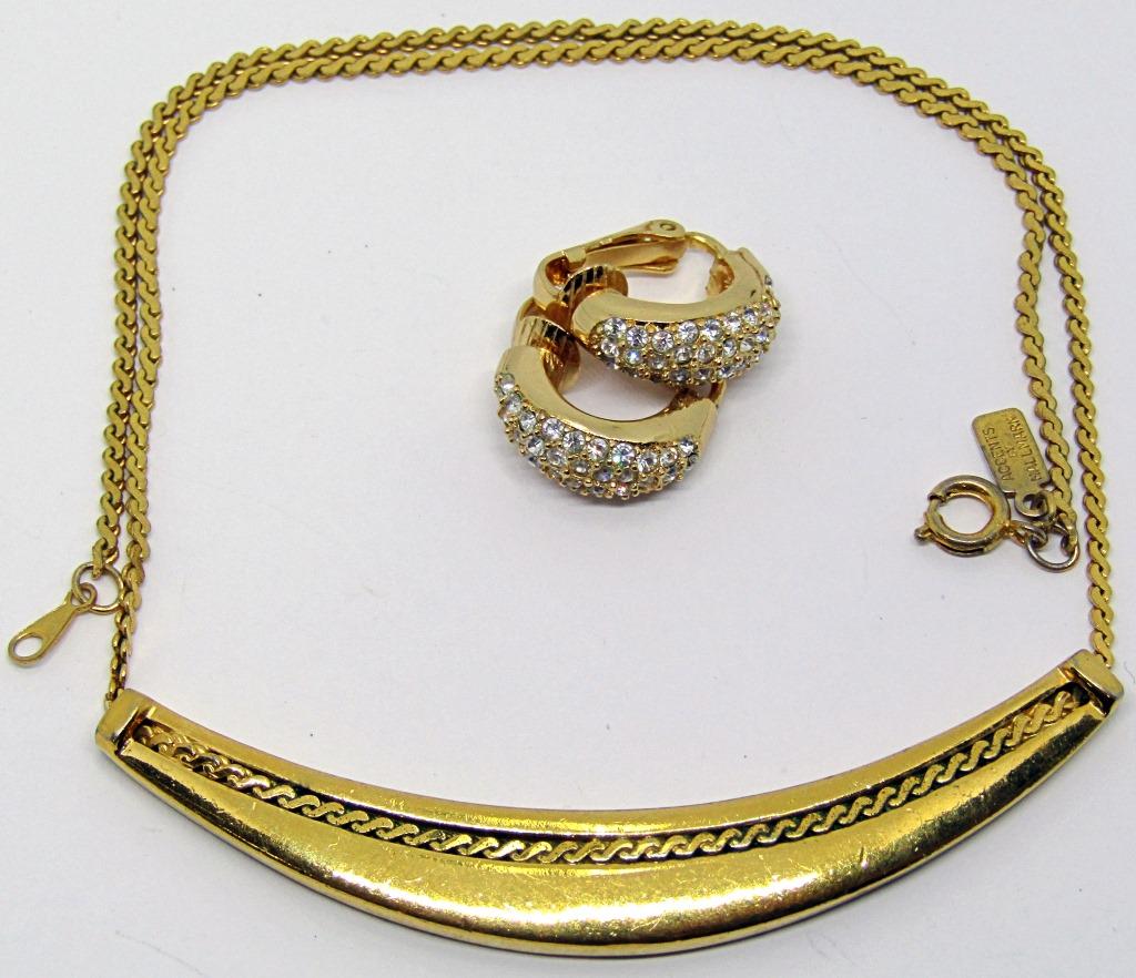 VINTAGE GOLD TONED NECKLACE & EARRINGS! (1 of 3)