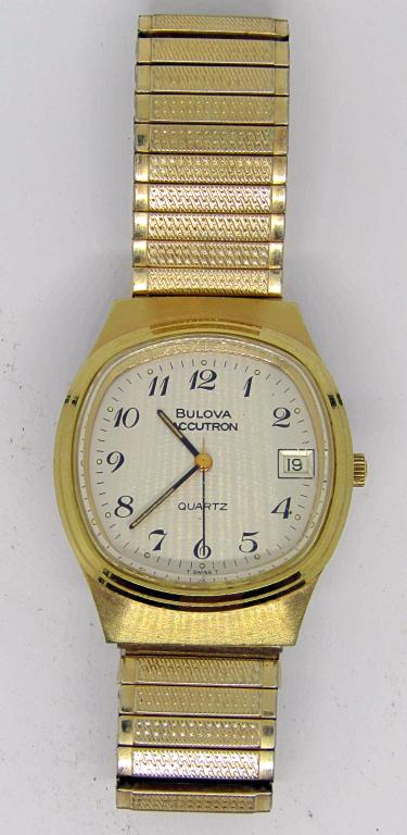 MEN'S BULOVA ACCUTRON MEN'S QUARTZ WRISTWATCH: 10K RGP-UNTESTED