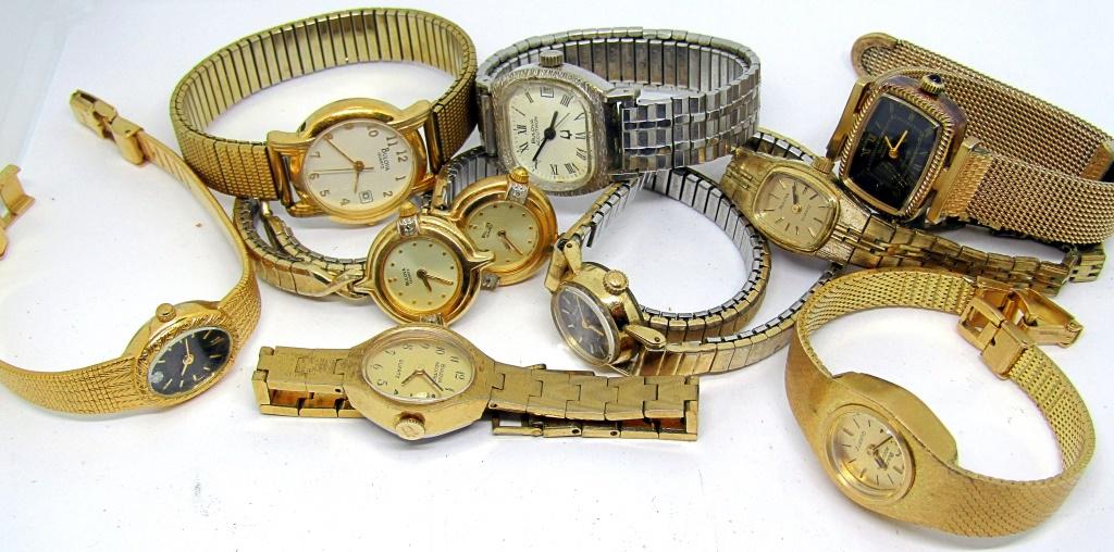 10-WOMAN'S BULOVA QUARTZ WRISTWATCHES: (5)ACCUTRON-ALL WATCHES UNTESTED