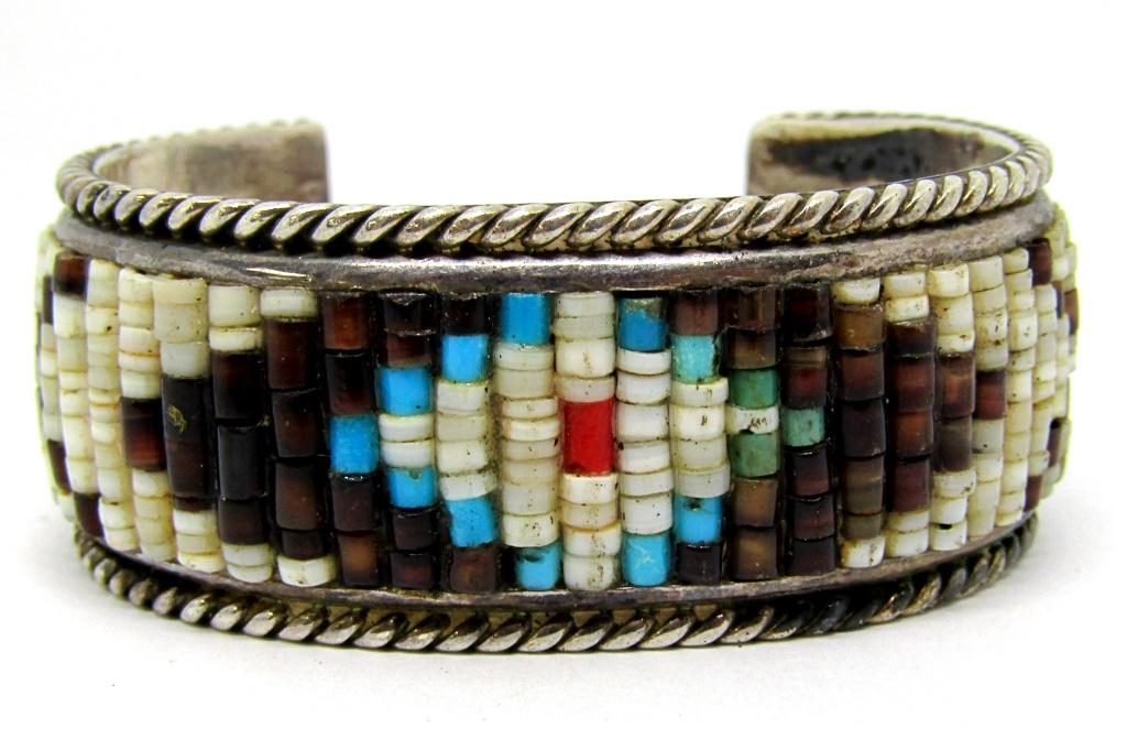 SOUTHWESTERN 925 BEADED CUFF: TOTAL 33.8 DWT