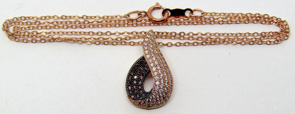 LOOKS NEW! ROSE GOLD TONED 925 STERLING PENDANT (1 of 3)