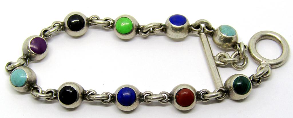 TO-90 MEXICO STERLING PANEL BRACELET WITH (1 of 3)