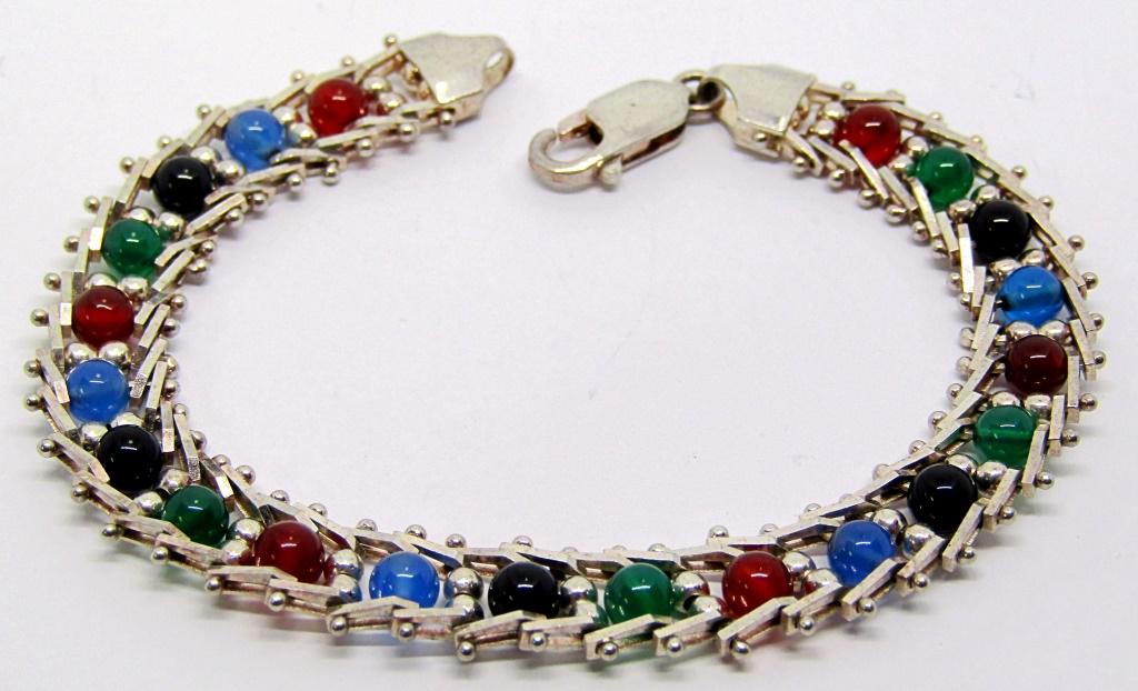 MILOR ITALY BRACELET WITH MULTI COLORED BEADS (1 of 3)