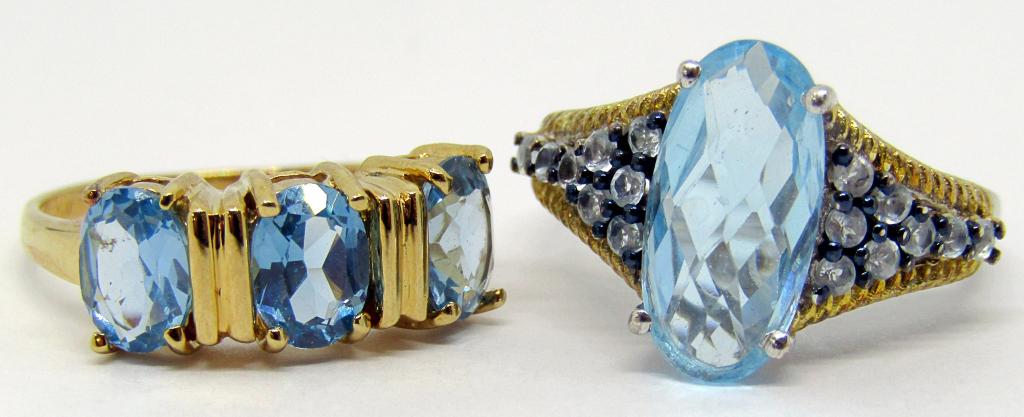 2-STERLNG FASHION BLING RINGS WITH BABY BLUE (1 of 4)