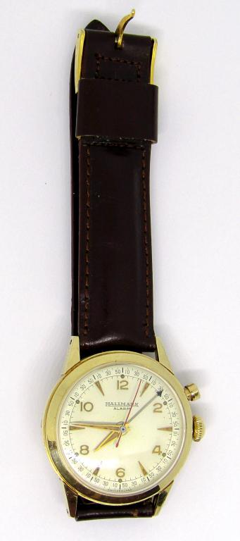 GENTS 14kt GOLD HALLMARK ALARM WATCH (1 of 5)