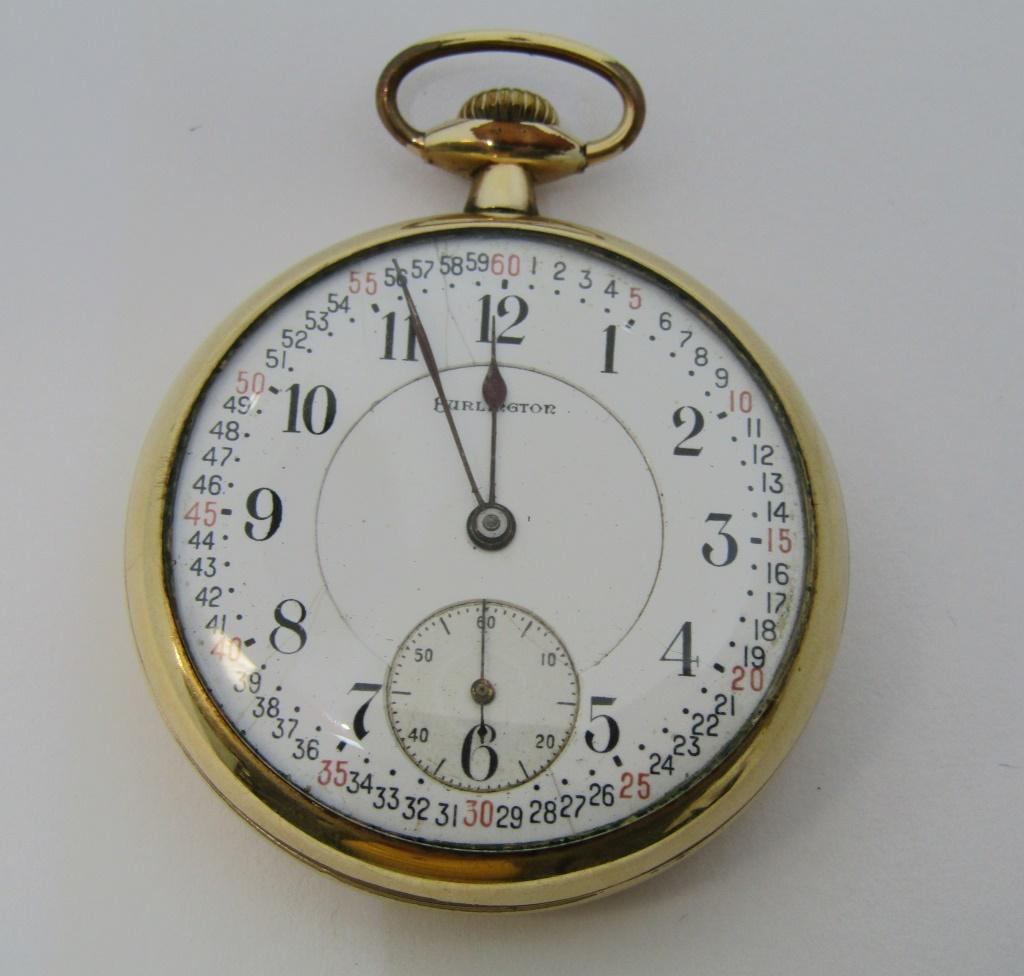 16 SIZE BURLINGTON RAILROAD POCKET WATCH (1 of 5)