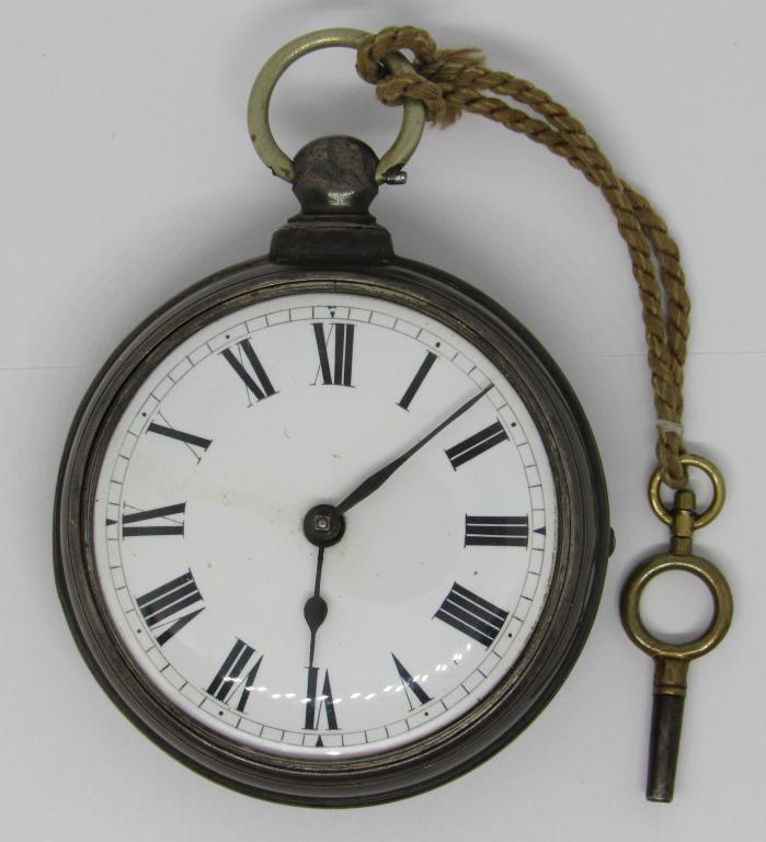 SILVER PAIR CASE VERGE FUSEE POCKET WATCH (1 of 8)