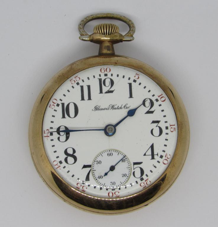 18 SIZE ILLINOIS OPEN FACE POCKET WATCH (1 of 5)