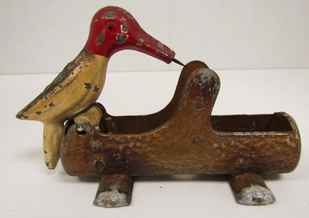 Cast Iron Red Headed Woodpecker: Toothpick Holder - ORIGINAL