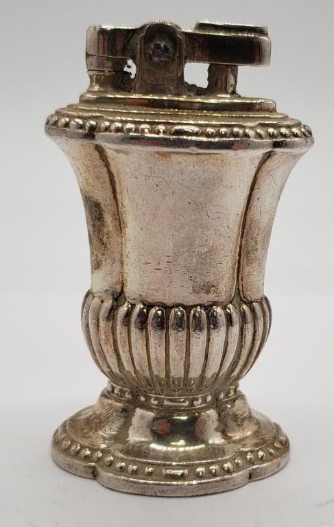 Antique Ronson Mayfair Silver Plated: Pocket Table Lighter - un tested