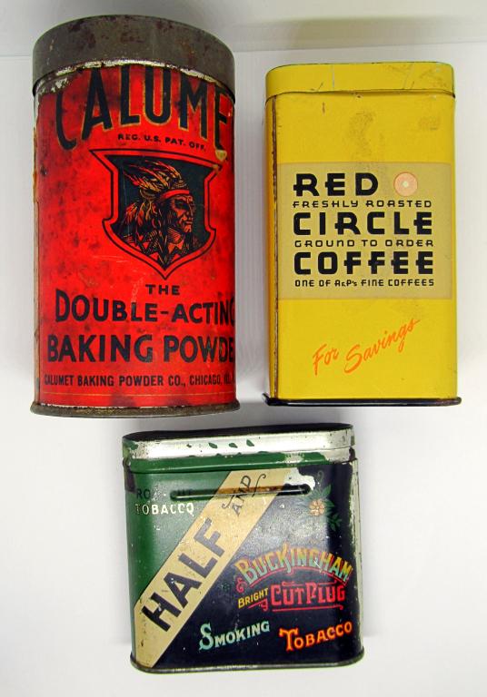 3 ANTIQUE TIN CANS! (1 of 9)