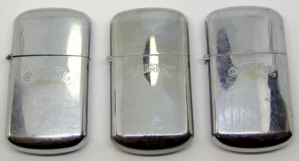 (3) VINTAGE CAMEL SILVER TONE LIGHTERS (1 of 2)