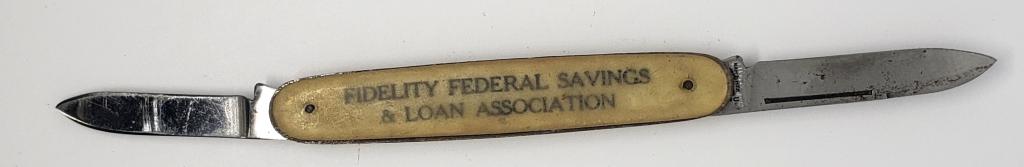 OPEN HOUSE 1951 FIDELTY FEDERAL SAVINGS: AND LOAN ASSOCIATION - 2 BLADE KNIFE