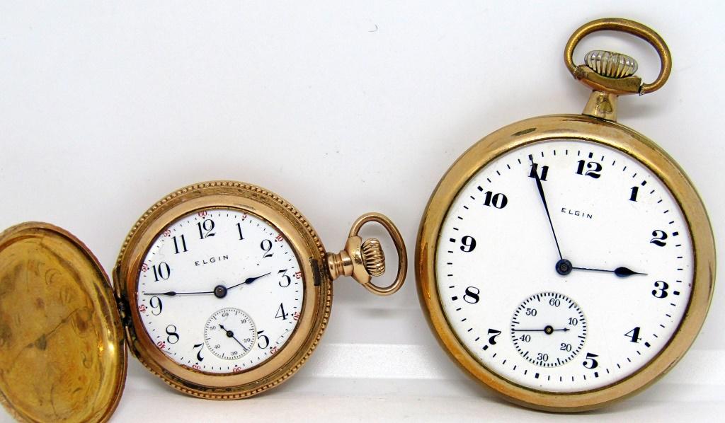 2 ELGIN POCKETWATCHES; GRADE 318 & 313; (1 of 2)