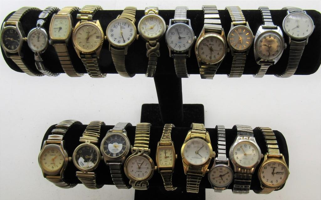 20 LADIES QUARTZ STRETCH BAND WATCHES- (1 of 12)