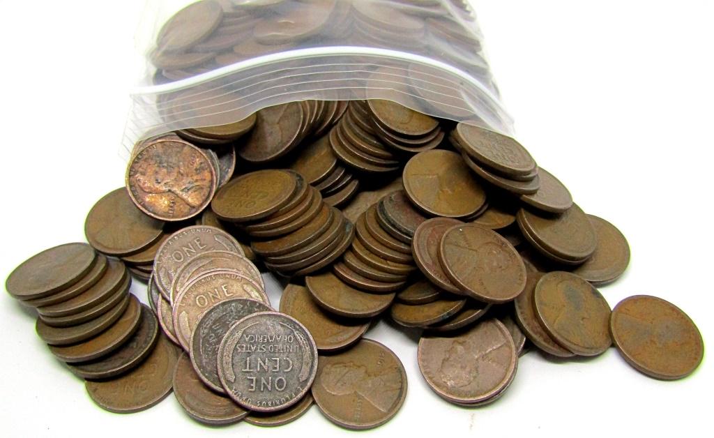 250 WHEAT CENTS (1909-1919) P-D-S GREAT MIX: NICE CIRCS or BETTER