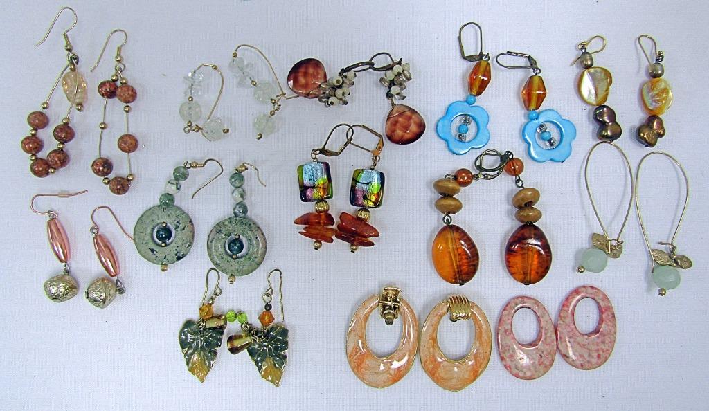 (13) Multi Color Pierced Earring Lot (1 of 1)