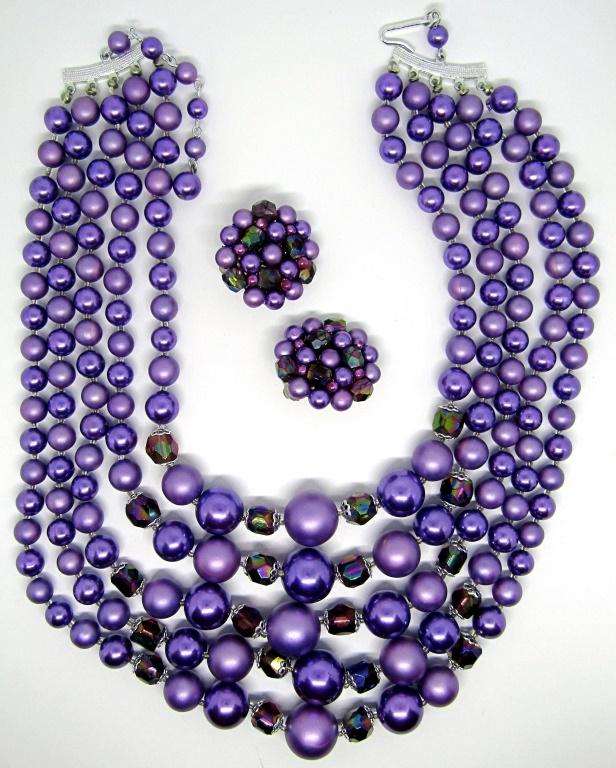 SET! VINTAGE JAPAN VIOLET MULTI STRANDED (1 of 2)