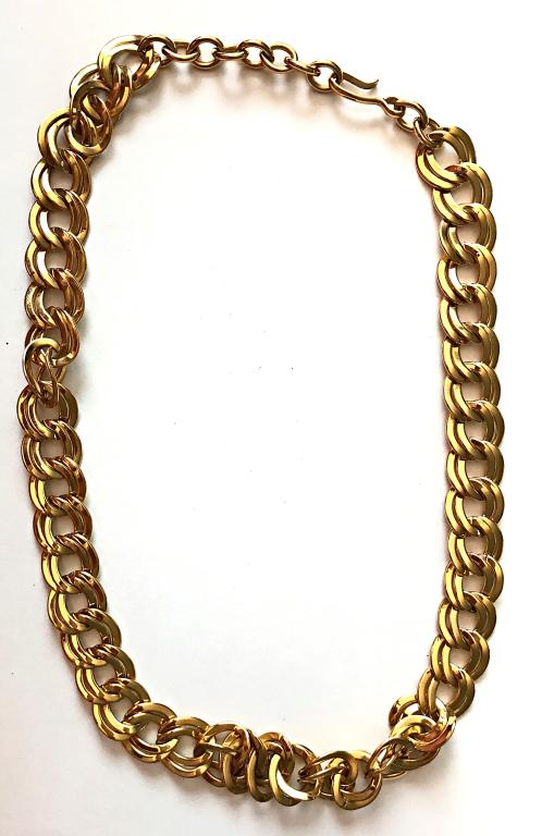 MONET DOUBLE LINKED NECKLACE GOLD-TONED: GOLD-TONED