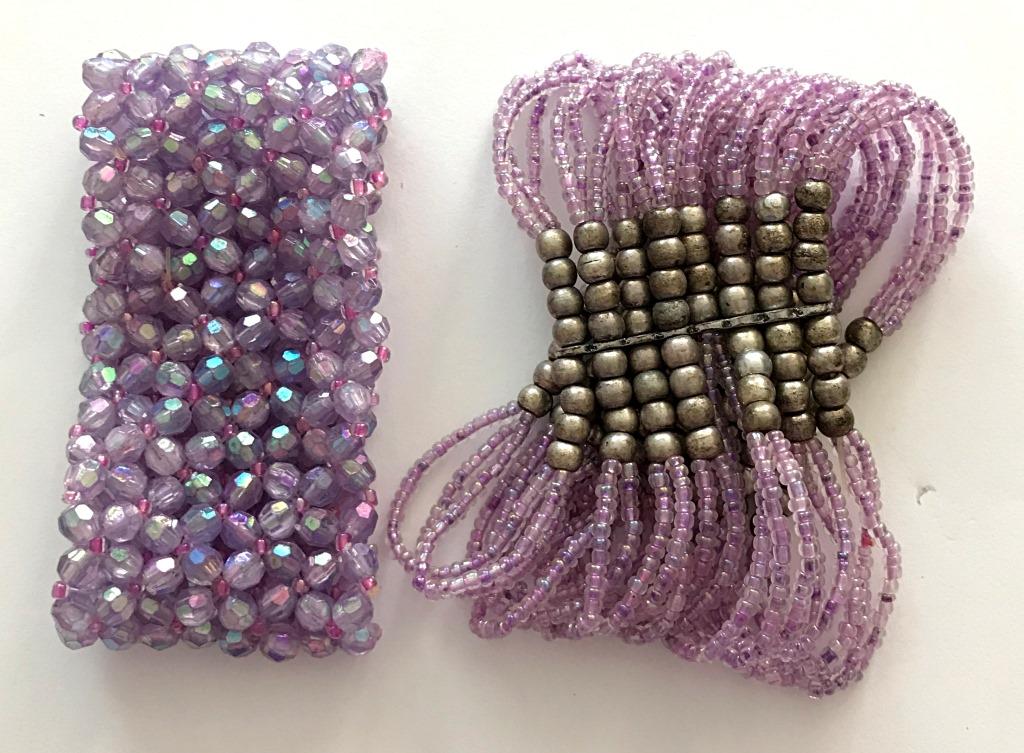 2 PURPLE BEADED BRACELETS (1 of 2)