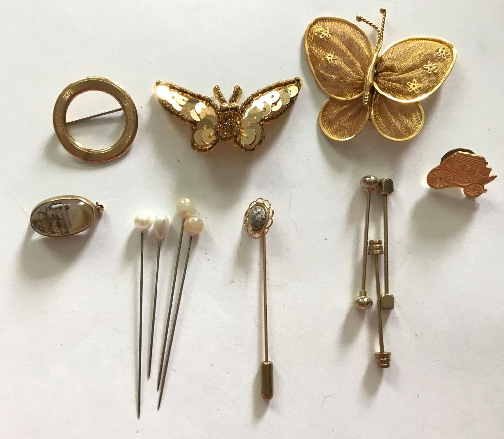 BROOCH/PIN LOT BUTTERFLY CAR & MORE (1 of 2)