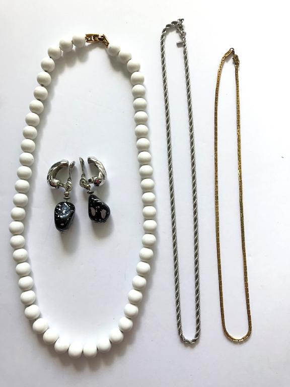 3 MONET NECKLACES + 1 PAIR OF EARRINGS: CLASSY PIECES FOR DRESS UP OR CASUAL!