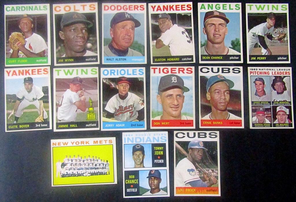 (15) 1964 TOPPS BASEBALL CARDS with STARS (1 of 4)
