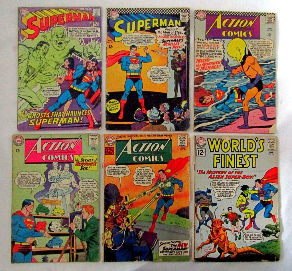 (6) DC COMICS 12c ISSUES w/SUPERMAN 1962 (1 of 2)