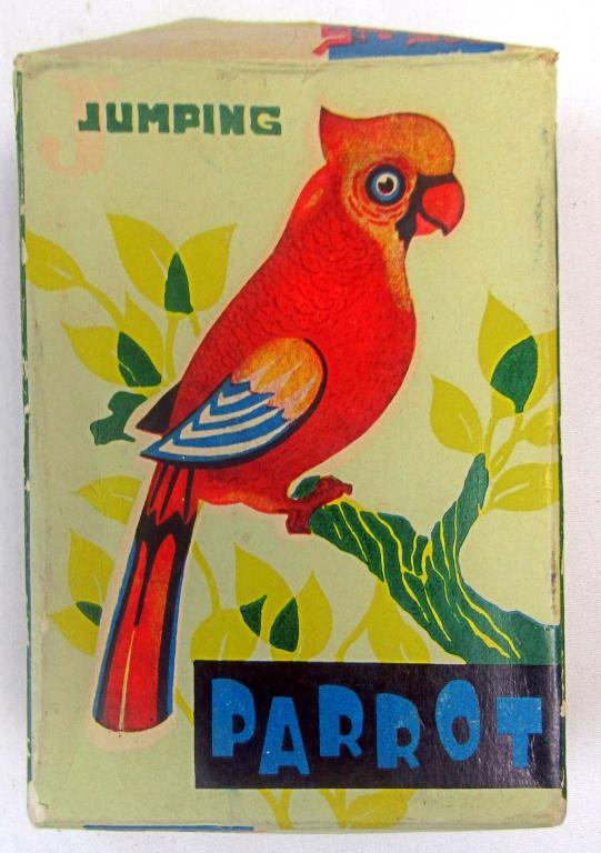 VTG JUMPING PARROT WIND-UP TOY TIN LITHO W/ KEY! (1 of 4)