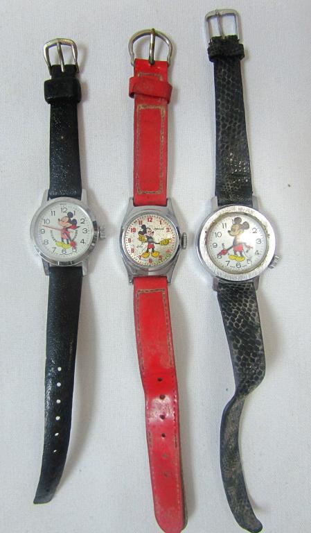 3 VINTAGE MICKEY MOUSE WRIST WATCHES! (1 of 3)