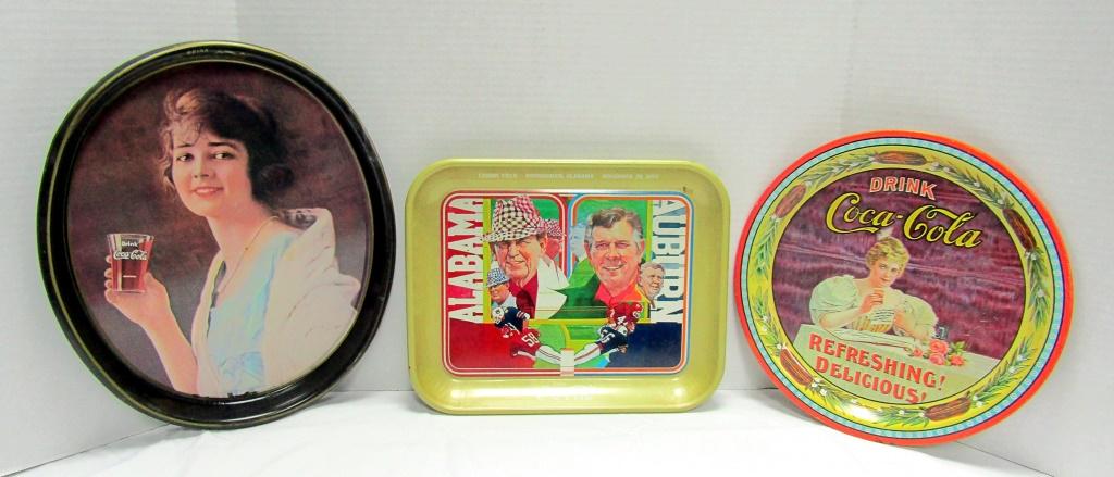 3 COCA COLA VINTAGE METAL SERVING TRAYS! (1 of 7)