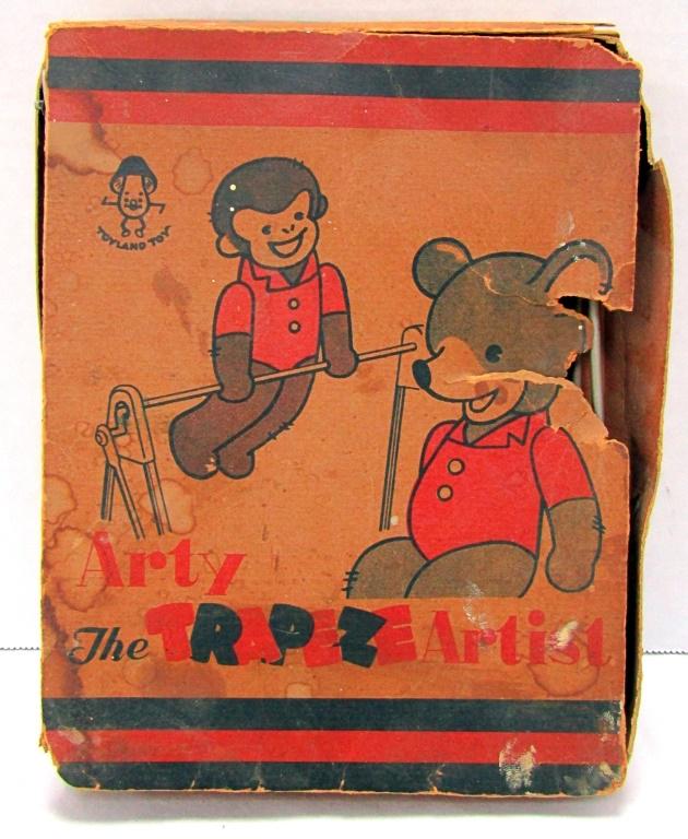 VINTAGE ARTY THE TRAPEZE ARTIST MONKEY WIND-UP TOY (1 of 5)