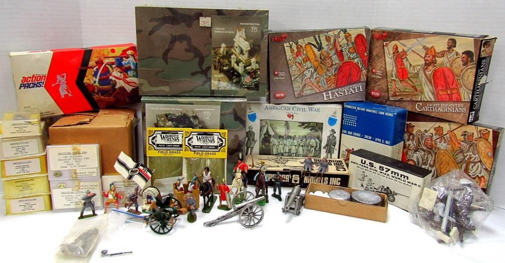 LARGE WAR LOT! CAST IRON SOLDIERS; DIORAMAS; (1 of 5)