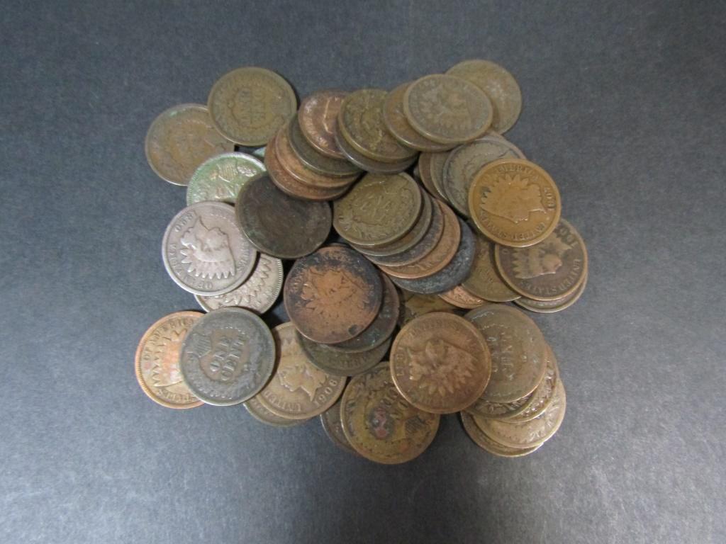 50 INDIAN CENTS MIXED LOT (1 of 2)