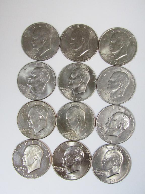 (12) EISENHOWER DOLLARS - MIXED DATES (1 of 1)