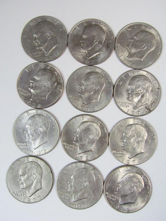 (12) EISENHOWER DOLLARS - MIXED DATES (1 of 1)
