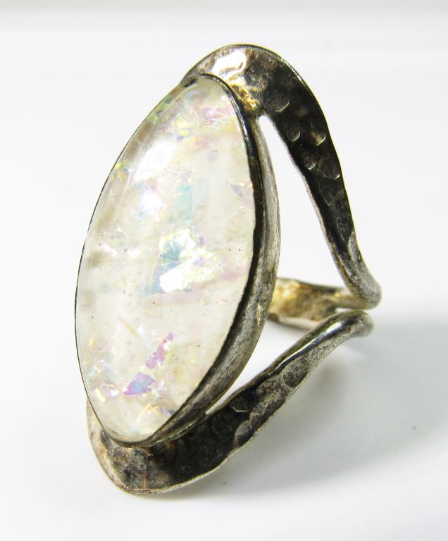 MEXICO STERLING SPLIT SHANK RING WITH METALIC (1 of 4)