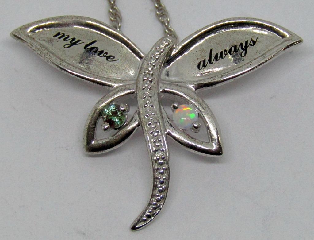 STERLING DRAGONFLY MOTHER'S PENDANT ENGRAVED (1 of 5)