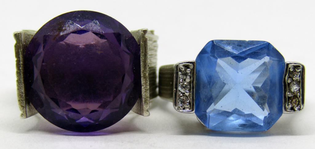 2-VINTAGE STERLING RINGS (1)WITH BABY BLUE (1 of 7)
