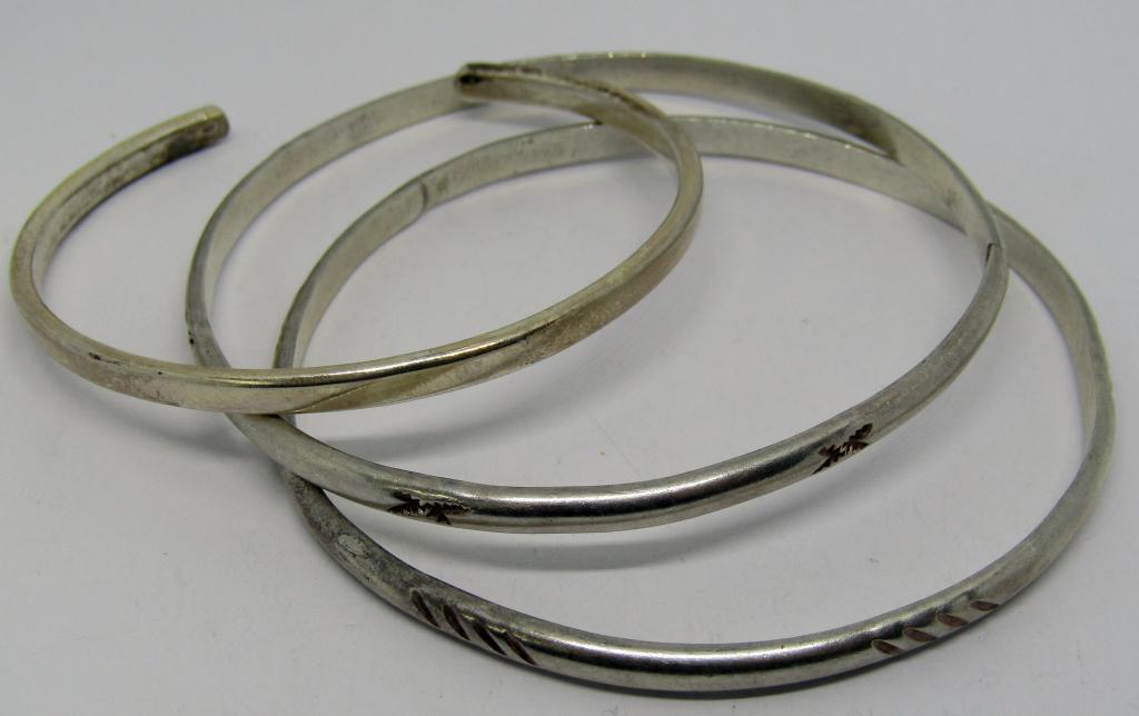 (3) STERLING SOUTHWEST BRACELETS (1) CUFF (1 of 2)