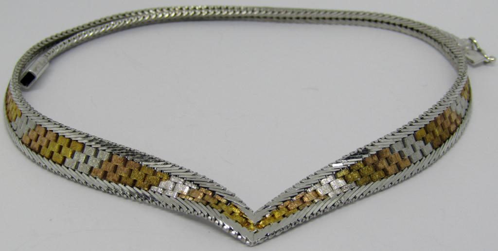 ITALY STERLING MULTI-COLORED WOVEN STYLE: NECKLACE-TOATL 12.9 DWT
