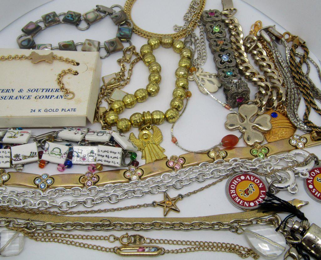 (19) SILVER & GOLD TONED BRACELETS: GREAT MIX - VINTAGE to NOW