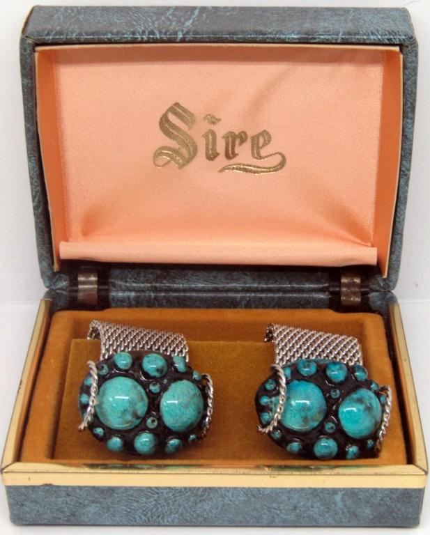 VTG SOUTHWEST STYLE CUFFLINKS in ORG BOX (1 of 3)
