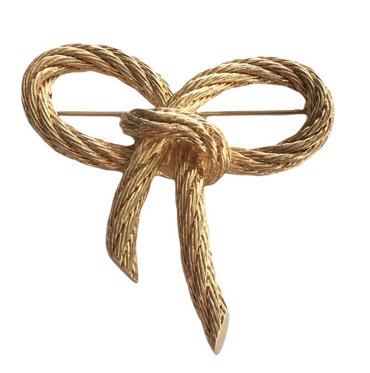 CHRISTIAN DIOR ROPE BOW PIN BROOCH (1 of 3)
