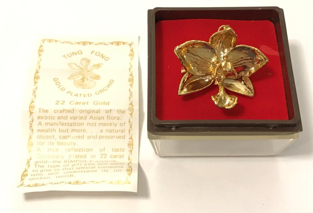 TUNG FONG GOLD PLATED ORCHID FLOWER (1 of 4)