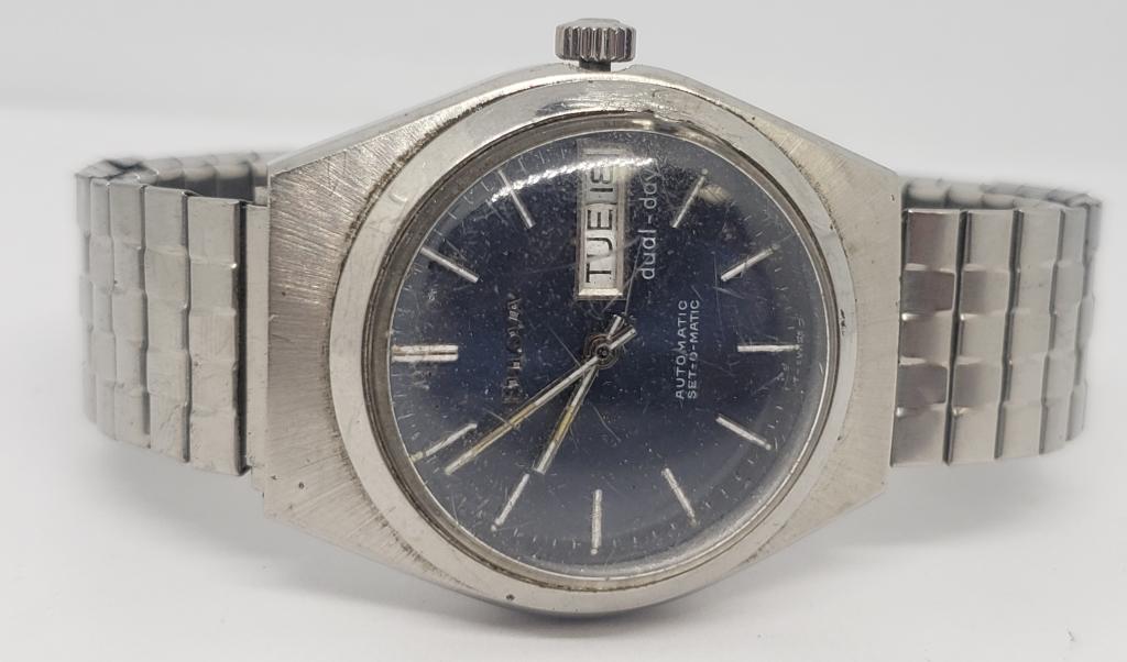 BULOVA SET-O-MATIC DUAL DAY MEN'S WRISTWATCH: UNTESTED