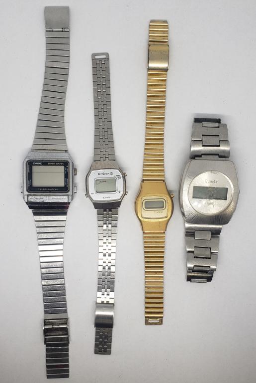 4-VINTAGE DIGITAL MEN'S WRISTWATCHES (1 of 8)