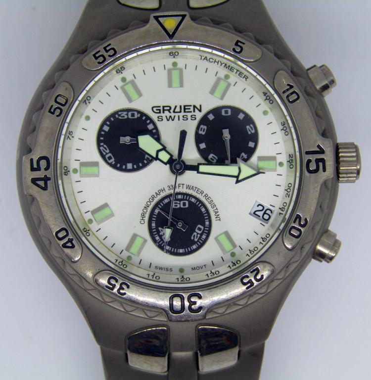 GRUEN SWISS MEN'S CHRONOGRAPH WRISTWATCH: UNTESTED