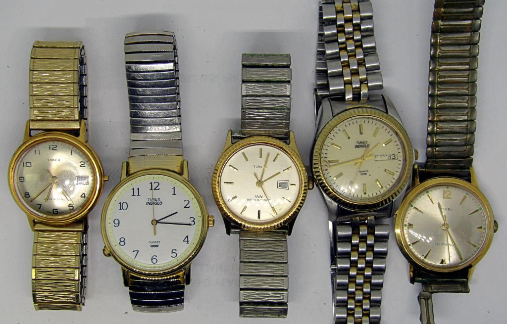 (5) VTG TIMEX! MENS WRIST WATCHES: UNTESTED