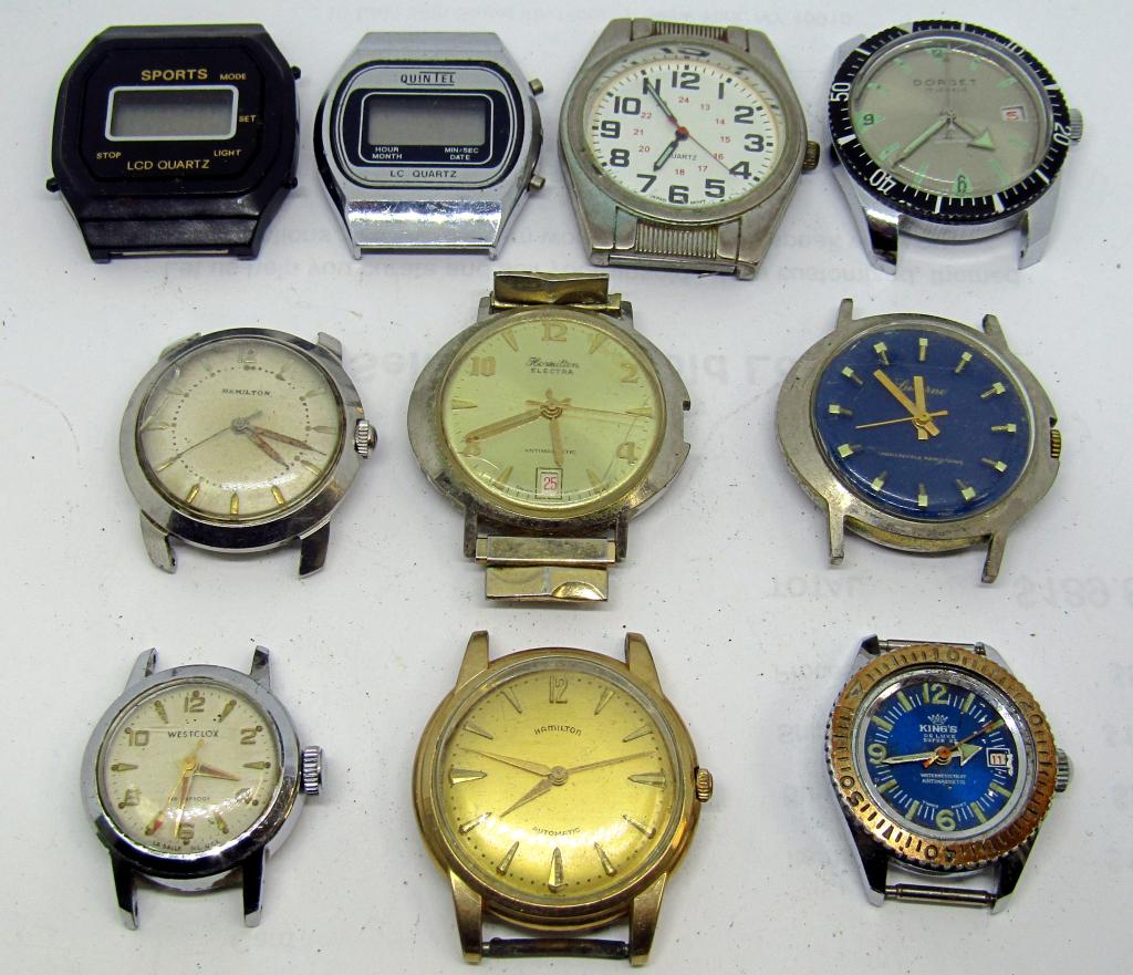 (10) WATCH FACES; DORSET,KINGS,HAMLTON&MORE (1 of 2)